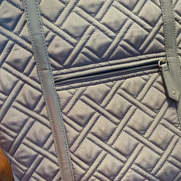 Vera Bradley Quilted Gray Tote - Picture 2 of 4
